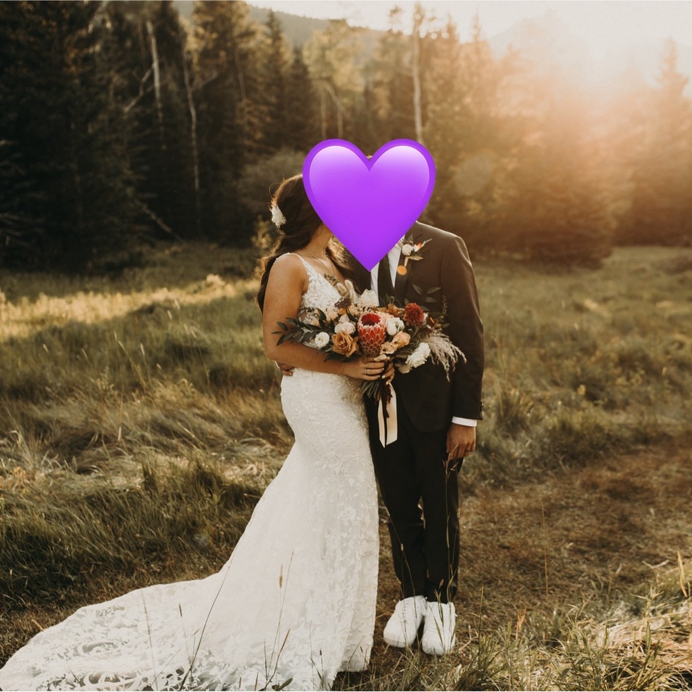 L’Amour by Calla Blanche Wedding Dress + Custom Veil